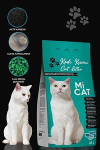 20 Litre Aktif Karbonlu Kokusuz Doğal Bentonit Kedi Kumu Süper Topaklanan Ve Tozsuz ürün fotoğrafı