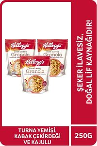 Şeker Ilavesiz Granola Turna Yemişi, Kabak Çekirdeği Ve Kajulu 250 gr X3 Adet ,%42 Yulaf ürün fotoğrafı