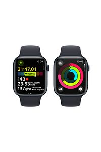 Watch Series 9 GPS 45mm Gece Yarısı Alüminyum Kasa ve Gece Yarısı Spor Kordon - M/L ürün fotoğrafı