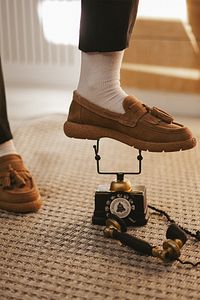 Kadın Hakiki Deri Loafer Günlük Ayakkabı Suma taba Süet ürün fotoğrafı