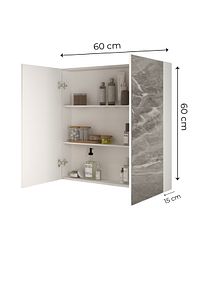 Home Lavabo Dolabı Aynalı Lavabo Dolabı Banyo Dolabı Raflı Dolap Ars 6060 ürün fotoğrafı