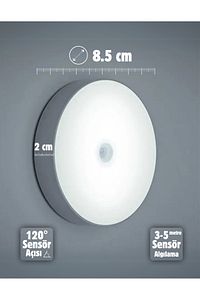 Pır Hareket Sensörlü Usb Şarj Edilebilir Beyaz Renk Led Işık Lamba Dolap Içi Ev Lamba ürün fotoğrafı