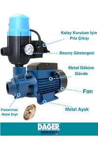 Yüksek Kalite Paket Hidrofor Otomatik Su Pompası 0.5 Hp 1 Inç Hidrofor Set Pompa 2 Kat 2 Daire ürün fotoğrafı