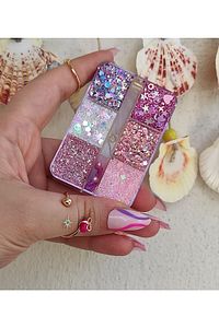 Glitter Göz Farı -yüz Ve Vücut Simi Paleti Pembe Göz Farı Parlak Glitter ürün fotoğrafı