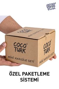Siyah Küçük Boy Nargile Takımı Tüm Set Masa Üstü Nargile Takımı Mini Nargile Seti ürün fotoğrafı