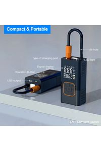 Yeni 3600 mAh Şarjlı Hava Pompası Araç Lastik, Bisiklet, Top Şişirme Oto Hava Kompresörü ürün fotoğrafı