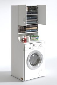 Çamaşır Makinesi Dolabı Hayzum Byz 180*066*55 Banyo Kiler Çift Kapaklı Arkalıklı ürün fotoğrafı