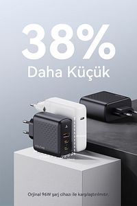 V2025 Revo Siyah 100w Cca Gan Şarj Aleti ürün fotoğrafı