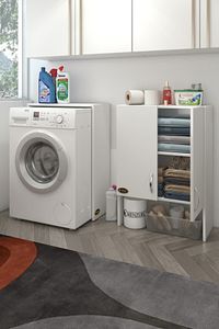 Çamaşır Makinesi Dolabı Sinem Byz 180*066*30 Banyo Kiler Kapaklı Arkalıklı ürün fotoğrafı