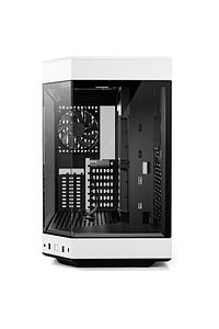 Y60 Siyah-Beyaz Temperli Cam USB 3.2 E-ATX Premium Mid Tower Gaming Kasa (CS-HYTE-Y60-BW) ürün fotoğrafı