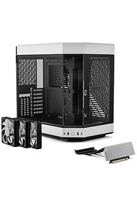 Y60 Siyah-Beyaz Temperli Cam USB 3.2 E-ATX Premium Mid Tower Gaming Kasa (CS-HYTE-Y60-BW) ürün fotoğrafı