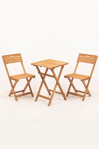 Minderli Balkon Bahçe Mutfak 3'lü Bistro Set Katlanır Masa sandalye 50x50 ürün fotoğrafı