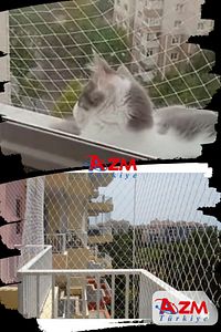 Balkon Filesi 2,5x5 Metre Kuş Filesi Kedi Filesi Güvercin Önleme Ağı ürün fotoğrafı