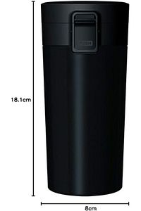 Snape 380ml Filtreli Çift Katmanlı Mug Termos Bardak Mat Siyah ürün fotoğrafı
