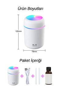 300ml Araç Içi Usb Kablolu Oto Kokusu Hava Nemlendirici - Bubble Gum Esansı Hediyeli ürün fotoğrafı