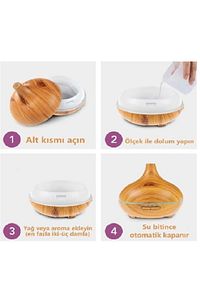 550 ml Aroma Difüzörü Buhar Ultrasonik 7 Renk Led Işıklı Aromatik Oda Kokusu Hava Nemlendirici ürün fotoğrafı
