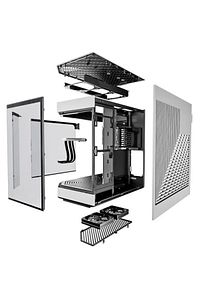Y60 Siyah-Beyaz Temperli Cam USB 3.2 E-ATX Premium Mid Tower Gaming Kasa (CS-HYTE-Y60-BW) ürün fotoğrafı