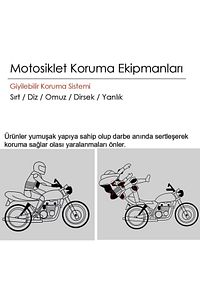 PT08 - Motosiklet Vücut Koruma Seti | Darbe Emici, Darbe Anında Sertleşen, Level 1 Koruma Seti ürün fotoğrafı