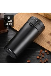 Snape 380ml Filtreli Çift Katmanlı Mug Termos Bardak Mat Siyah ürün fotoğrafı