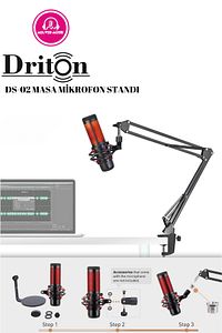 DS-02 PROFESYONEL KONDENSER MASA TİPİ MİKROFON STANDI ürün fotoğrafı