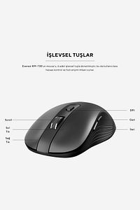 KM-730 Gri/Siyah Kablosuz Wireless Q Multimedya Klavye + Mouse Set Kablosuz Klavye Mouse Set ürün fotoğrafı