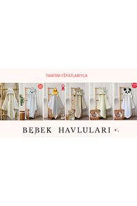 Pamuklu Yumuşacık Kız-erkek Yenidoğan-bebek Banyo Kundak Havlusu Krem/ Kuzu ürün fotoğrafı