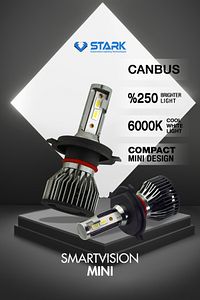 Yeni H4 Led Xenon Far Ampulü Şimşek Etkili Mini Slim Kısa Tip Smart Vision ürün fotoğrafı