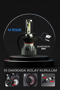 Yeni H4 Led Xenon Far Ampulü Şimşek Etkili Mini Slim Kısa Tip Smart Vision ürün fotoğrafı