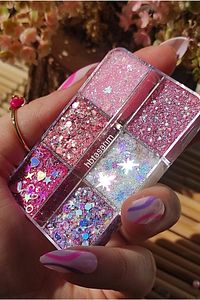 Glitter Göz Farı -yüz Ve Vücut Simi Paleti Pembe Göz Farı Parlak Glitter ürün fotoğrafı