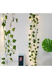 Dekoratif Yeşil Yapraklı Yapay Sarmaşık Ve Peri Led Gün Işığı Renk ürün fotoğrafı