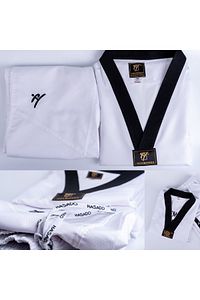 Profesyonel Siyah Yaka Ultra Fighter Kumaş Taekwondo Elbisesi Dobok ürün fotoğrafı