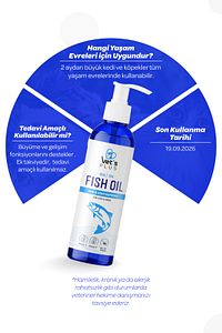 Kedi Ve Köpekler Için Balık Yağı 200ml (OMEGA 3 VE 6 ILE TÜY VE CİLT SAĞLIĞI DESTEKLEYİCİ) ürün fotoğrafı