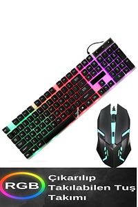 Işıklı Q Klavye - Mouse - Rgb Aydınlatmalı Türkçe Klavye- Oyuncu Klavyesi ürün fotoğrafı