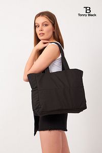 Orijinal Geniş Hacimli Su Geçirmez Puf Şişme Shopper Okul Spor İş İçin Büyük Boy Omuz Ve Kol Çantası ürün fotoğrafı