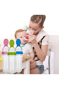Bebek Kaşıklı Mama Biberonu, Sıkmalı Kaşık Biberon Yeni Doğan Ek Gıda Kaşık Biberon Bpa'sız (BEYAZ) ürün fotoğrafı