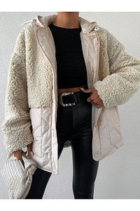 Peluşlu Bol Kesim Mont ürün fotoğrafı