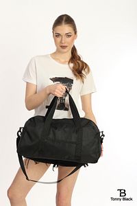 Orijinal Unisex 2 Bölmeli Önü Fermuarlı Uzun Askılı Geniş Hacimli Seyahat Gym Fitness Spor Çantası ürün fotoğrafı