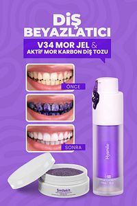Diş Beyazlatıcı V34 Mor Jel & Aktif Mor Karbon Diş Beyazlatma Tozu ürün fotoğrafı