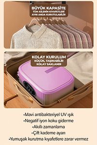 Katlanır Çamaşır Kurutma Makinesi Pembe ürün fotoğrafı