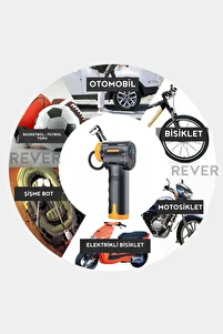 Şarjlı 3600 mAh Oto Araç Hava Kompresörü / Motosiklet / Scooter / Bisiklet Araç Lastik Pompası ürün fotoğrafı