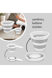 Bebek Küveti, 4 Parça Küvet Seti, Katlanır Banyo Küveti - File hediyeli ürün fotoğrafı