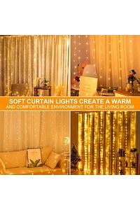 Perde Süsleme Ledi Perde Peri Led 3m X 3m (300CM X 300 CM) 300 Adet Led Işıklandırma Sarı ürün fotoğrafı