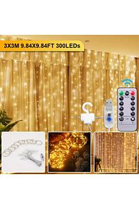 Perde Süsleme Ledi Perde Peri Led 3m X 3m (300CM X 300 CM) 300 Adet Led Işıklandırma Sarı ürün fotoğrafı