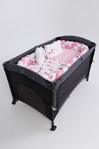 Örgülü Park Beşik Uyku Seti Pembe 70x110, 70x120, 70x130, 60x120 ürün fotoğrafı