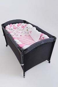 Örgülü Park Beşik Uyku Seti Pembe 70x110, 70x120, 70x130, 60x120 ürün fotoğrafı