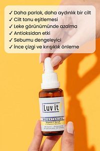 Aydınlatıcı C Vitamini Serum 30 ml - Hyaluronik Asit, Panthenol Ve Niacinamide Içeren Cilt Serumu ürün fotoğrafı