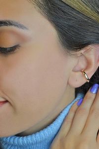 Düz Sıkıştırmalı Kıkırdak Küpesi Earcuff ürün fotoğrafı
