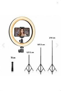 Tripot Ledli Metalik Profesyonel 5500k Youtuberfotoğraf Video Çekimi Telefon Tutucu(KUMANDA HEDİYE) ürün fotoğrafı