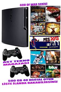 Sony Playstation 3 Slim 500 Gb ( Yenilenmiş ) 2 Kablosuz Kol 40 Dijital Oyun Garantili Ürün ürün fotoğrafı