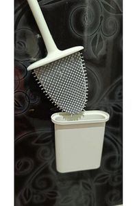 Silikon Duvara Yapışan Bükülebilir Pratik Silikon Wc Klozet ve Tuvalet Fırçası ürün fotoğrafı
